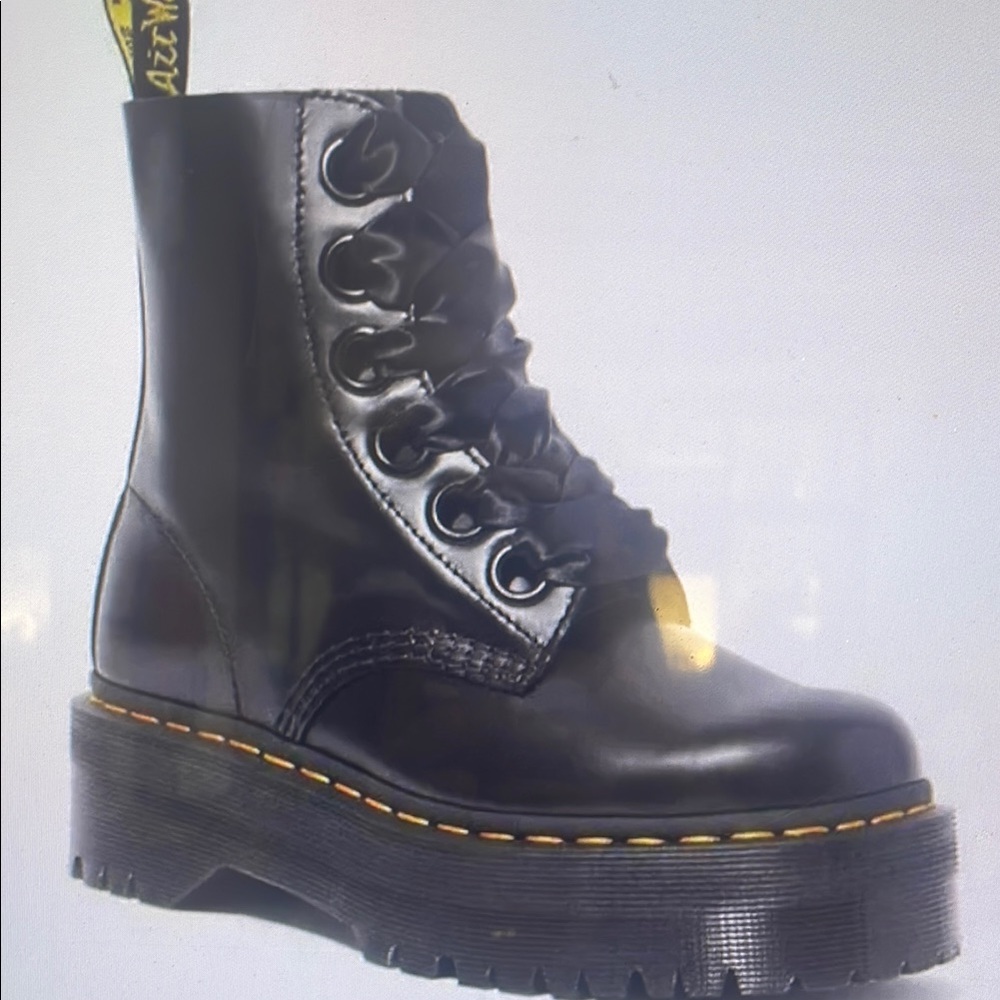 Black Platform Lace-Up Boots